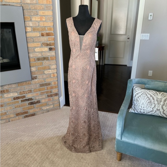 AIDAN MADDOX DRESS size 4 new with tags prom wedding party mauvish brown - Picture 5 of 14